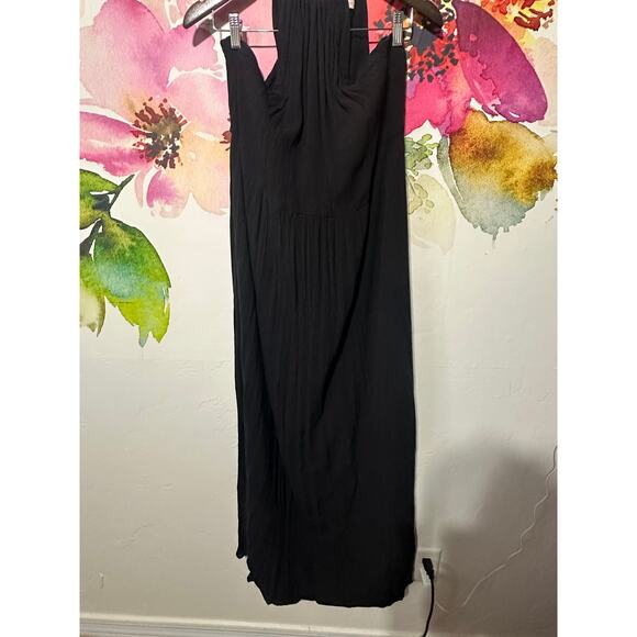 SO Good For Life Black Maxi Halter with back keyhole tie back pockets 2X Plus Sz - Picture 7 of 8